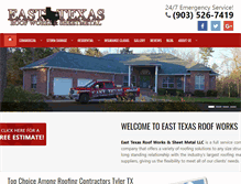 Tablet Screenshot of easttexasroofworks.com